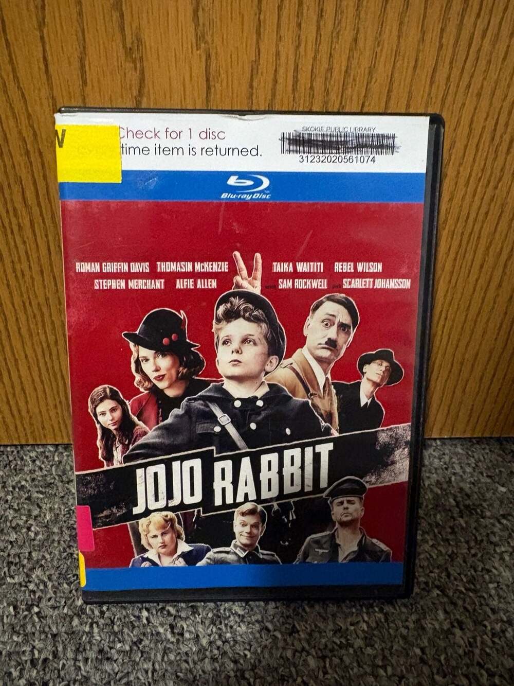 Jojo Rabbit Blu-ray Disc Taika Waititi Skokie Public Library Ex-Library